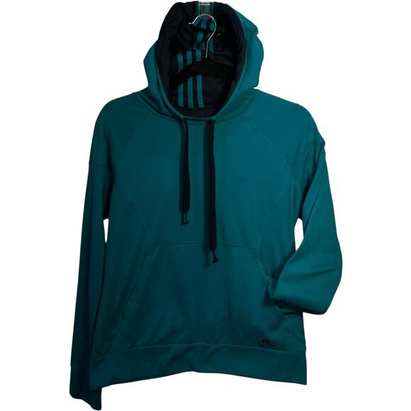 Adidas Hoodie Women S Retro Y2K Kangaroo Pocket Thumbholes Athleisure Sweatshirt - Picture 1 of 9